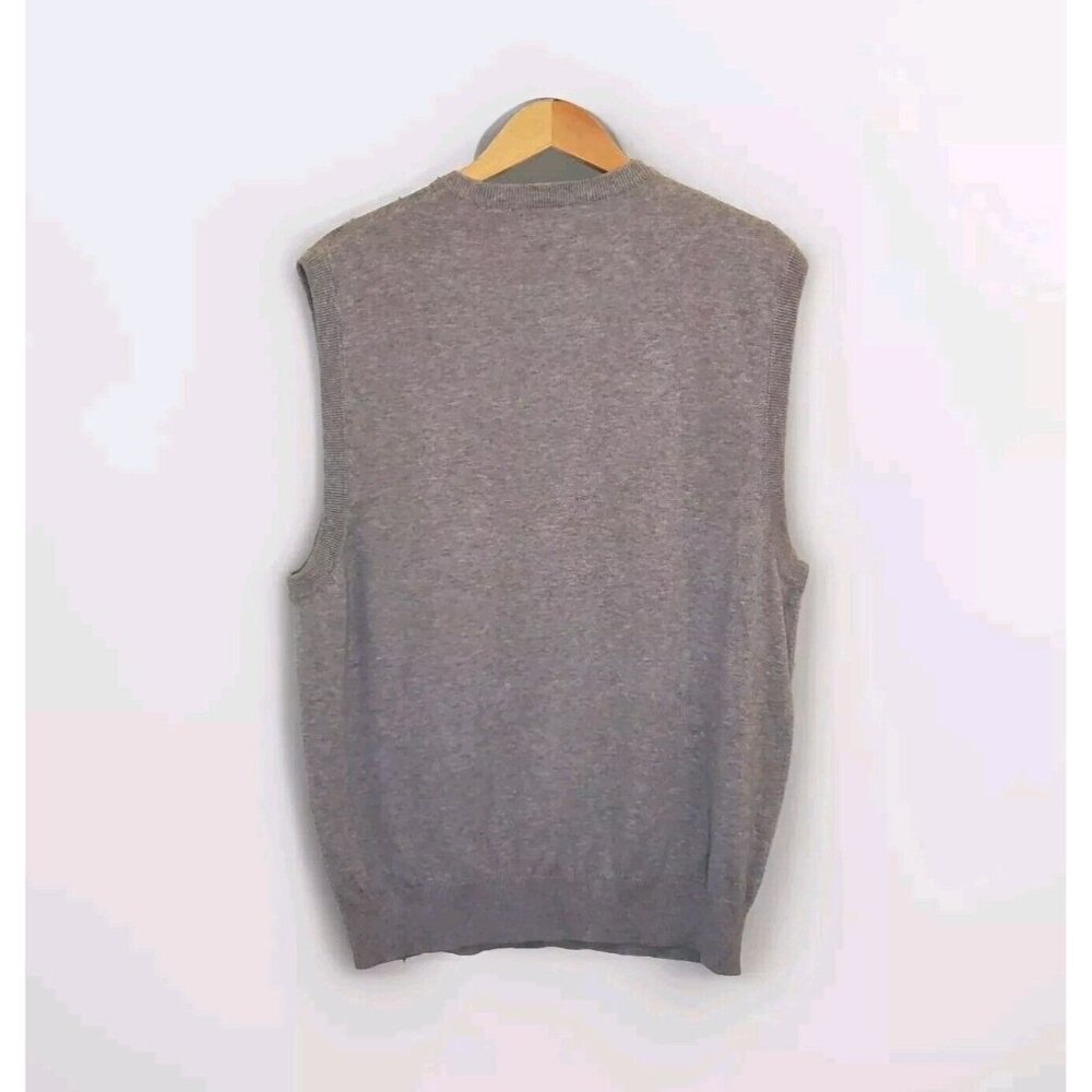 Greg Norman Golf Sweater Vest Men's Size Large Sleeveless Grey Preppy Career - Picture 2 of 16